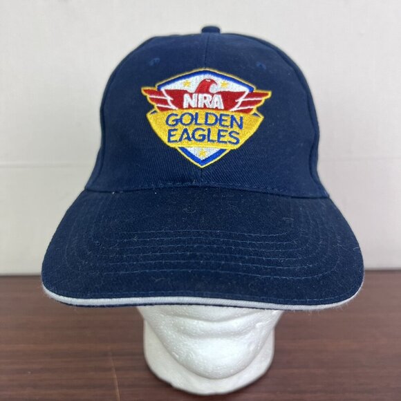 NRA National Rifle Association Golden Eagles‎ Strapback Hat Cap Navy Blue - Picture 1 of 10